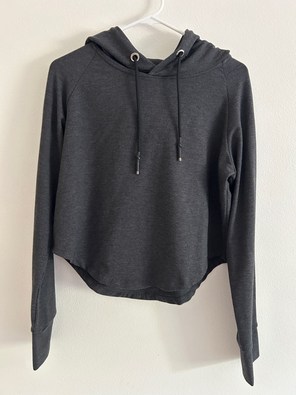 CVG Cropped Hoodie Shirt Charcoal Soft Size Large